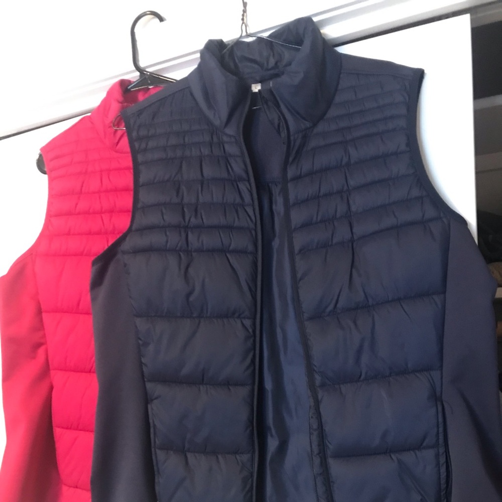 Hot pink and navy blue vest